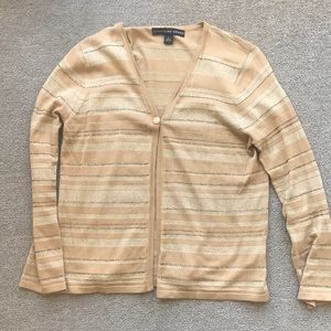 JOSEPHINE CHAUS GOLD BEADED SWEATER SIZE LARGE